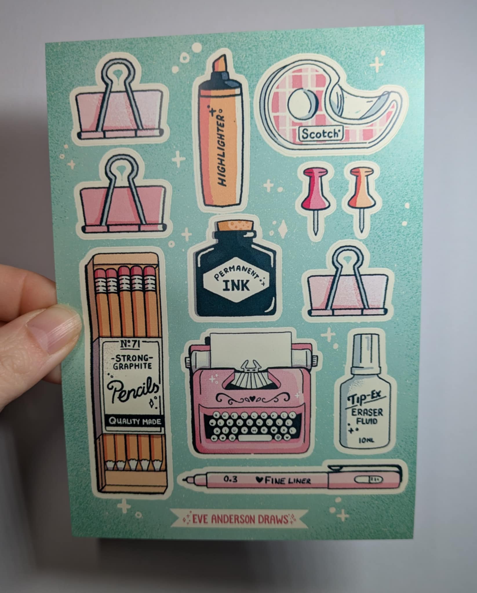 Eve Anderson Stationery Sticker Sheet