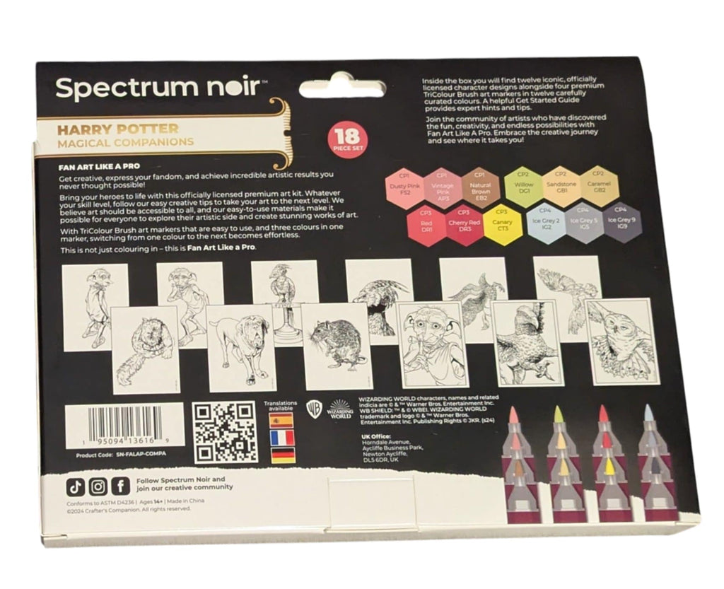 Spectrum Noir Fan Art Like A Pro - Art Kit - Harry Potter - Magical Companions