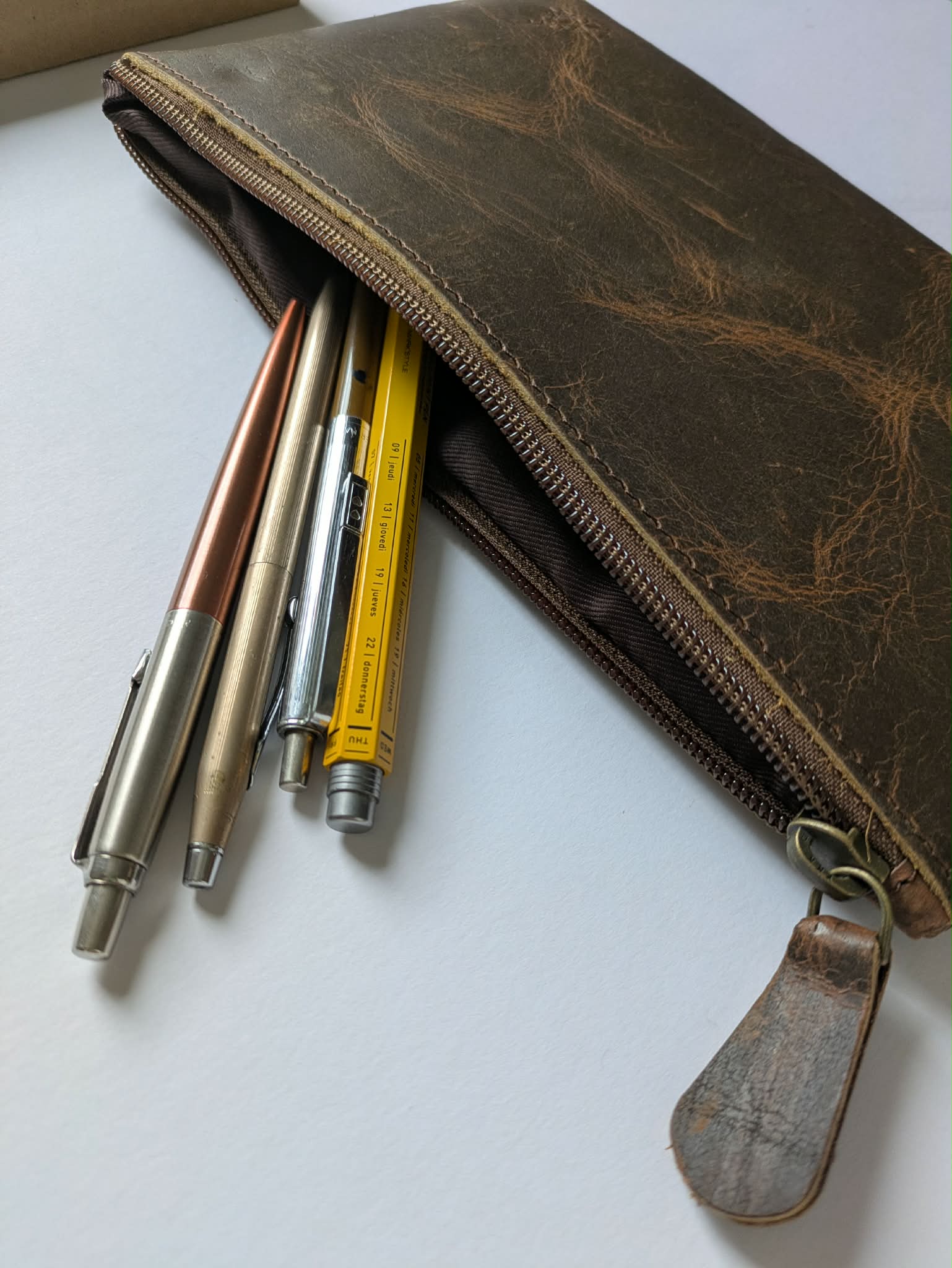 Wanderings - Leather Pencil Case. Pen Pouch