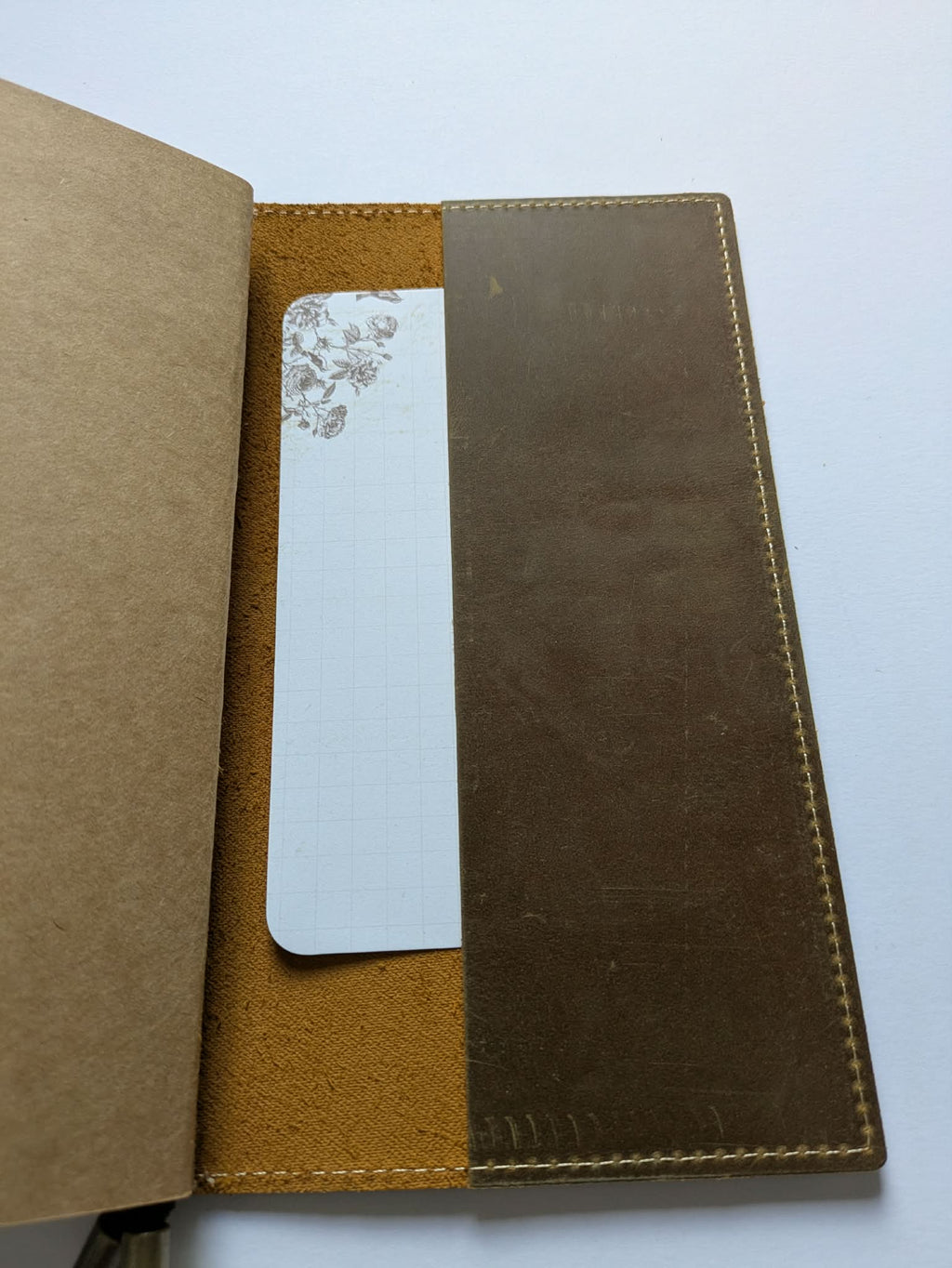 Wanderings - Refilliable Travellers Notebook with internal pockets. Leather Journal - Regular Size