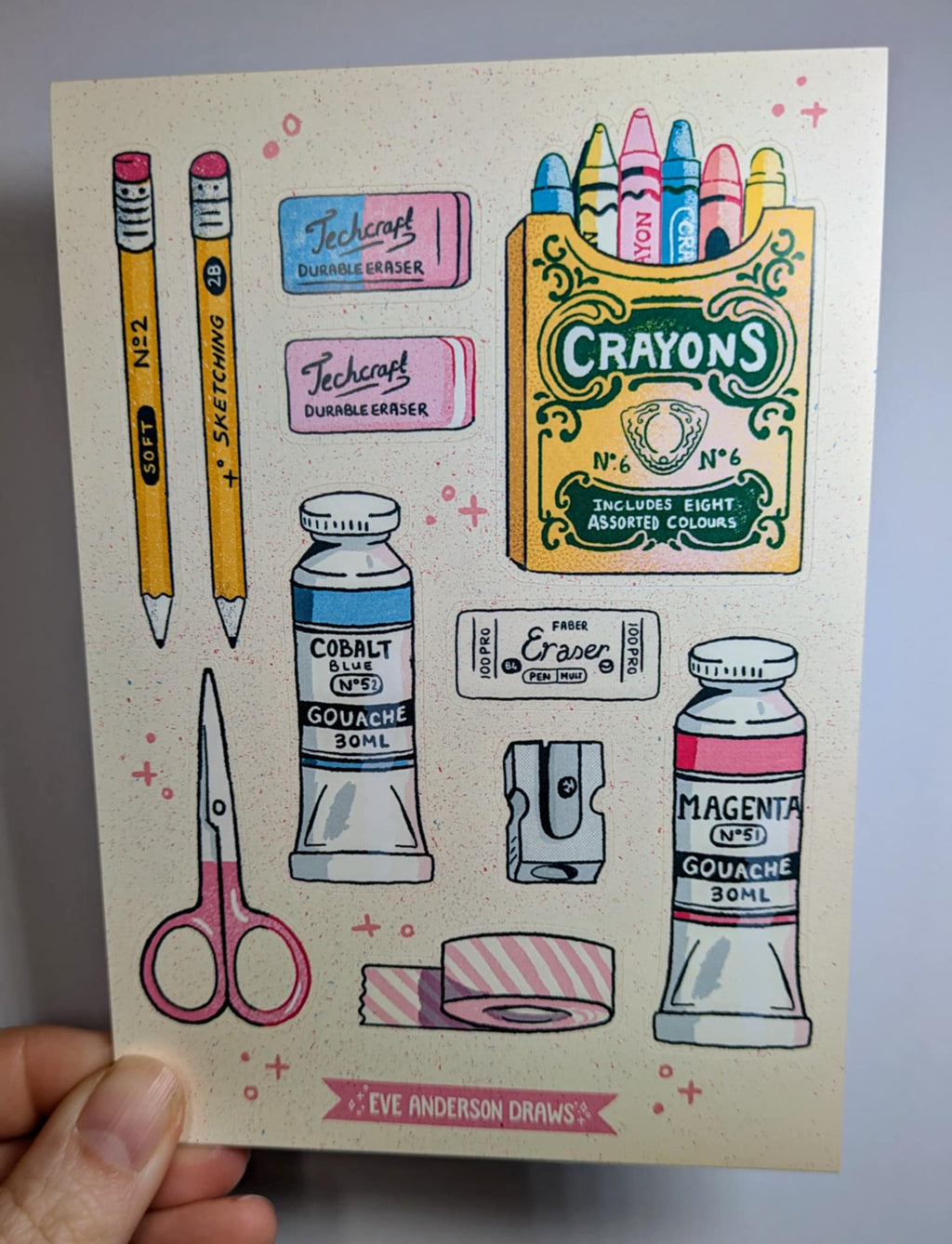 Eve Anderson Art Supllies Sticker Sheet
