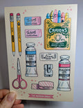 Eve Anderson Art Supllies Sticker Sheet
