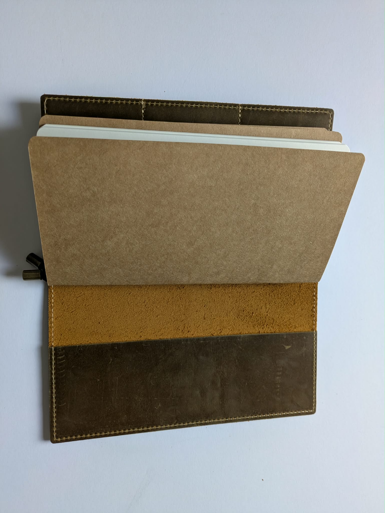 Wanderings - Refilliable Travellers Notebook with internal pockets. Leather Journal - Regular Size