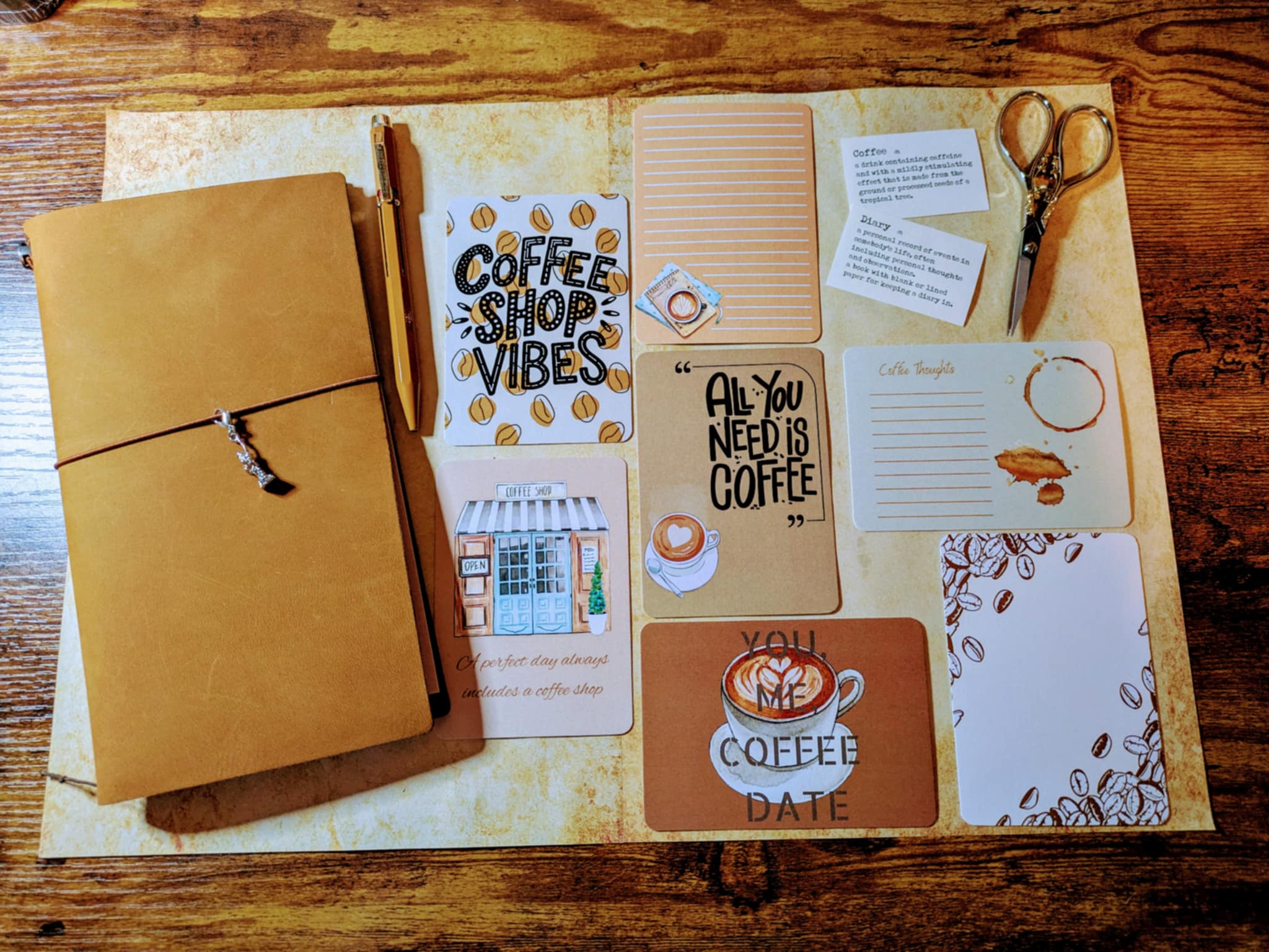 Coffee Date Journal Cards - Bundle of 7 Themed Cards