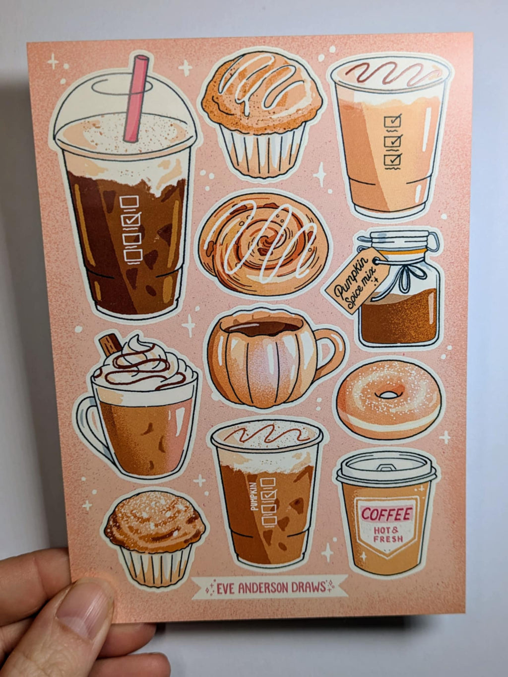 Eve Anderson Cosy Coffees Sticker Sheet
