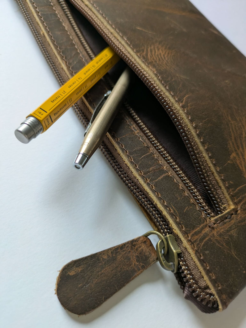 Wanderings - Leather Pencil Case. Pen Pouch