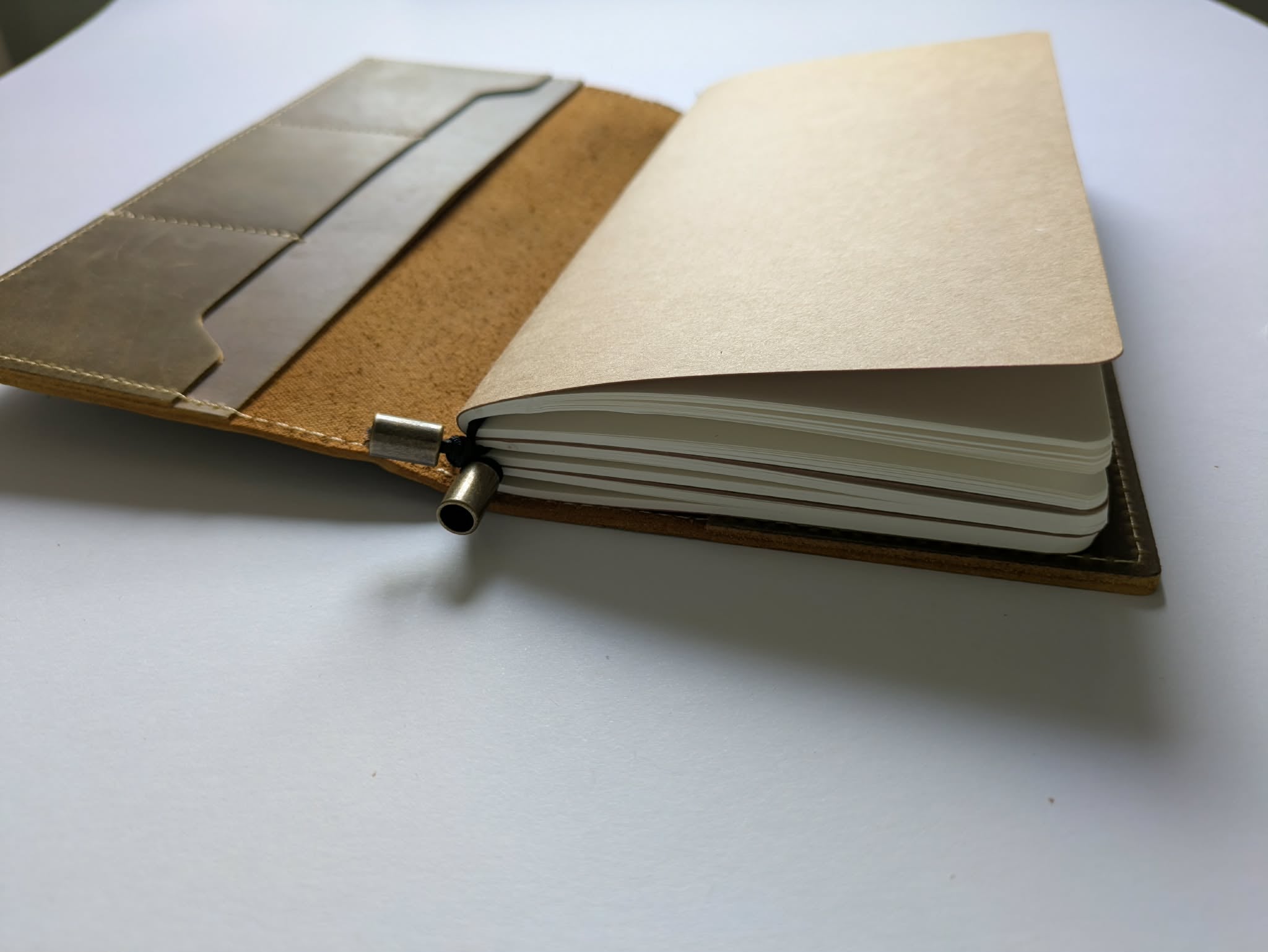 Wanderings - Refilliable Travellers Notebook with internal pockets. Leather Journal - Regular Size