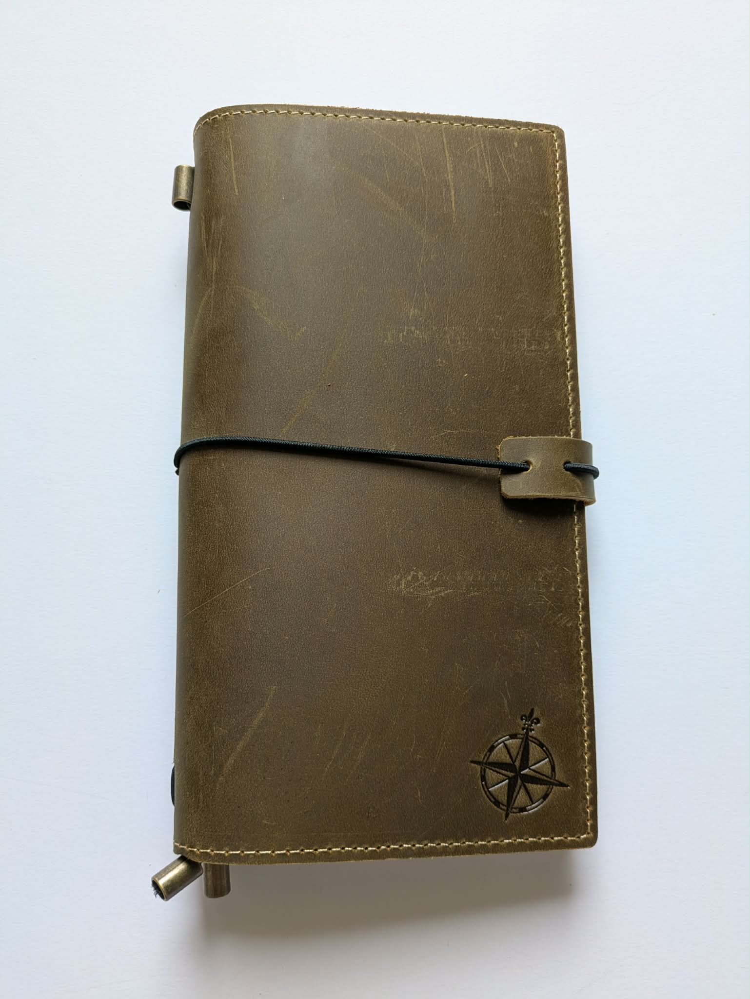 Wanderings - Refilliable Travellers Notebook with internal pockets. Leather Journal - Regular Size