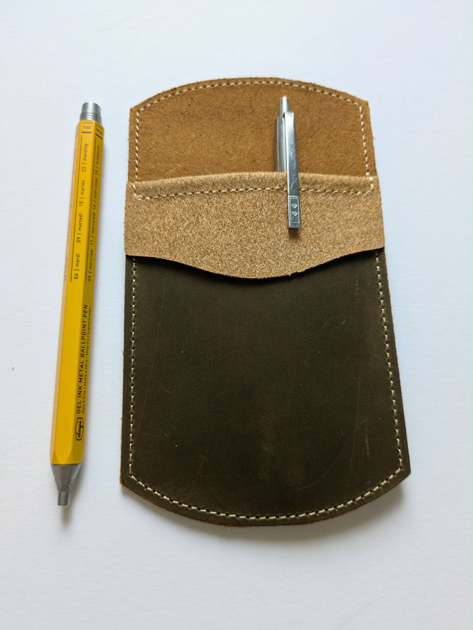 Wanderings - Leather Pen Pocket Protector and Holder