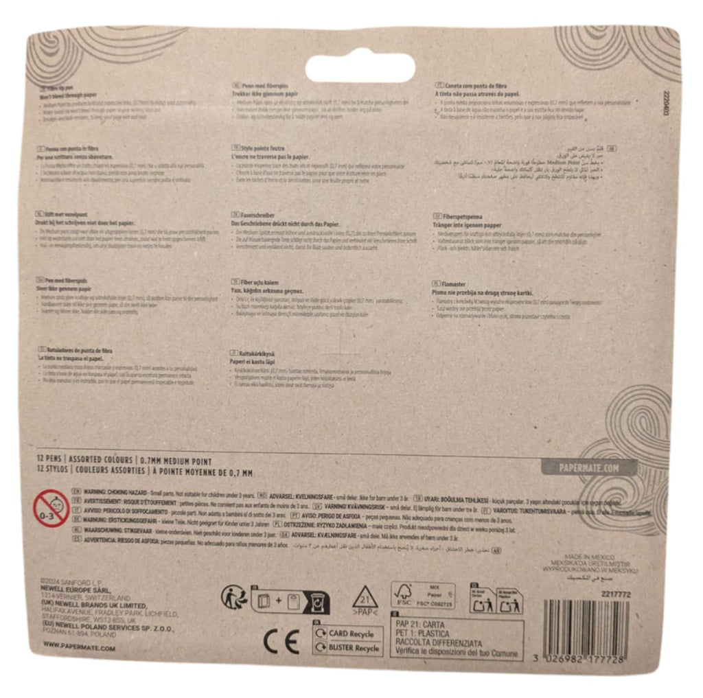 PaperMate Flair - Ocean Dream 12 Pack Felt Tip Pens. 0.7mm Medium Point Tip