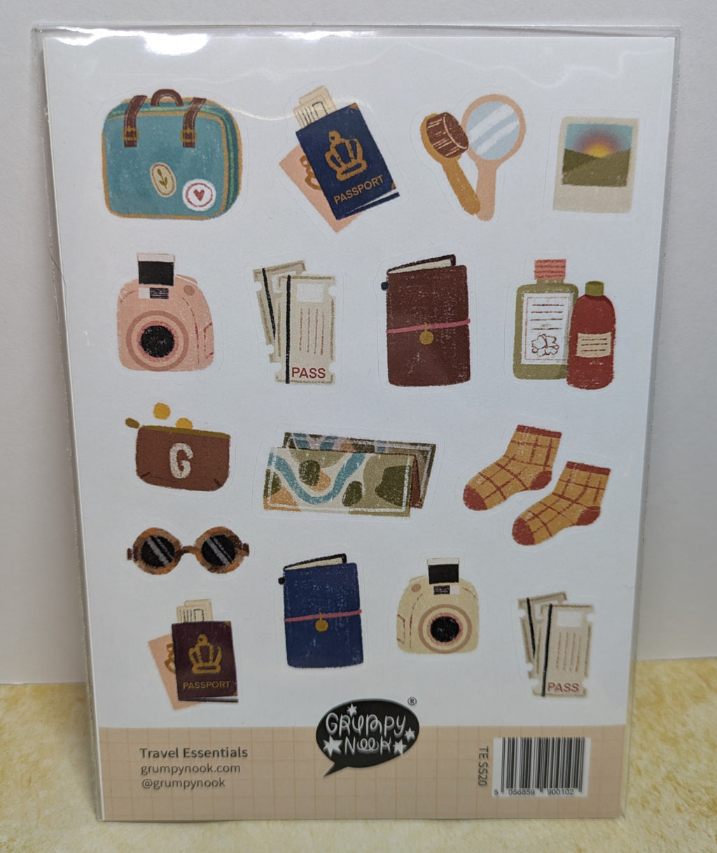 Grumpy Nook - Travel Essentials Sticker Sheet