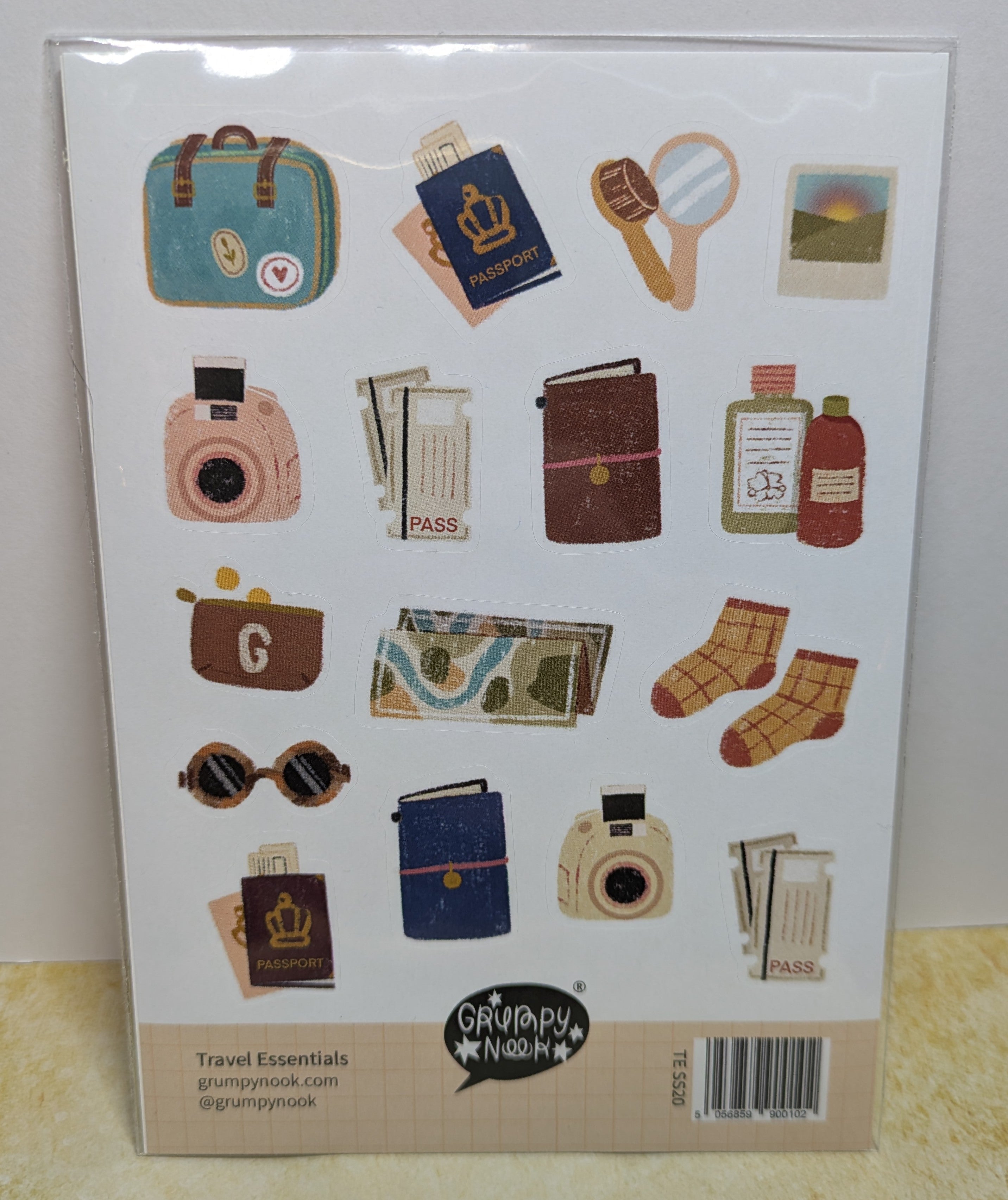 Grumpy Nook - Travel Essentials Sticker Sheet