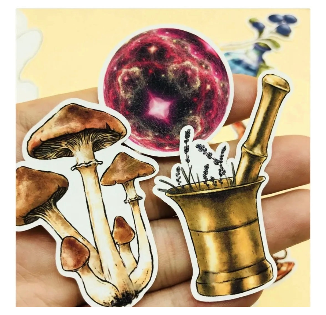 38 pcs Magic Divination Stickers. Witch, Potion Themed. Paper Stickers. Journal, scrapbook supplies.