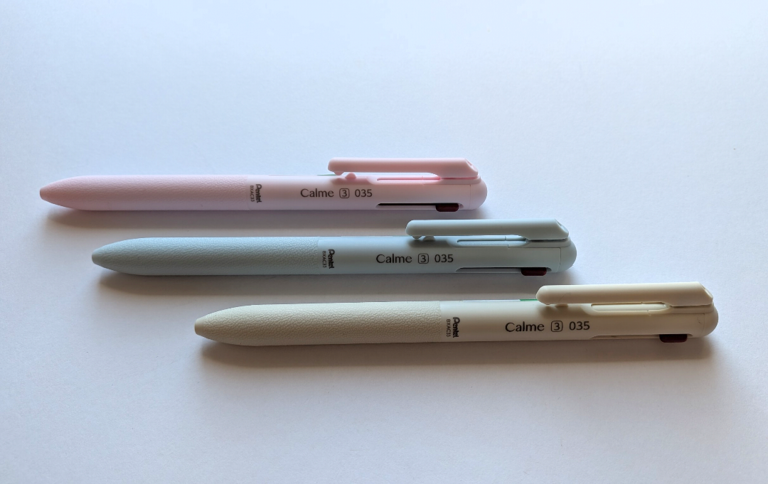 Pink Pentel Calme New 0.35mm 3-Colour Ballpoint Pen