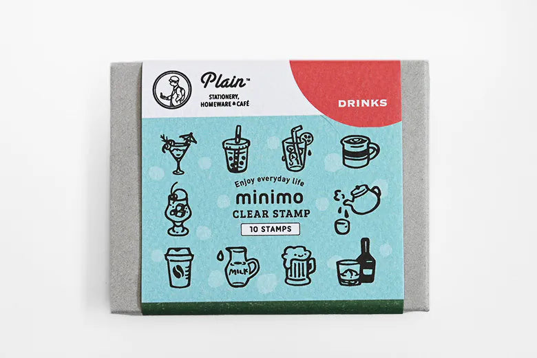 minimo Clear Stamp Set - Mini Acrylic Stamp. Drinks
