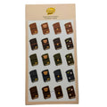 A sheet of journal planner stickers displayed on a light beige backing card, set against a plain white background.