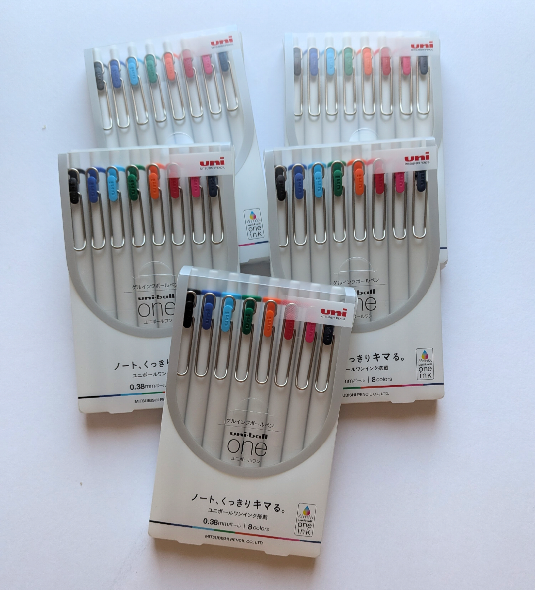 Uni-ball One Mitsubishi Pencil 0.38 Gel Pens. 8 Pack.