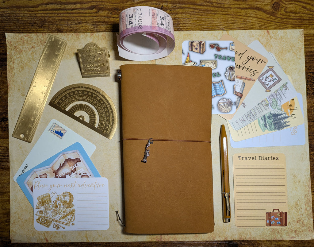 Set of 10 'Travel Diaries' Themed Journal Cards! A7, 300gsm - scrapbooking. Bullet Journal Accessories. Ephemera.