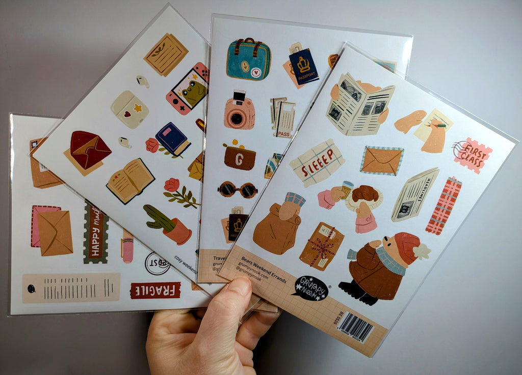 Grumpy Nook - Cosy Weekend Brunette Sticker Sheet