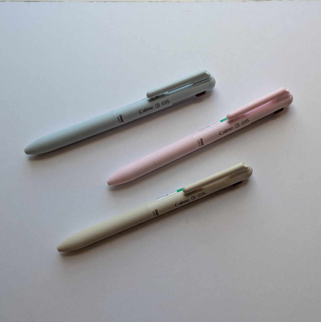 Pink Pentel Calme New 0.35mm 3-Colour Ballpoint Pen