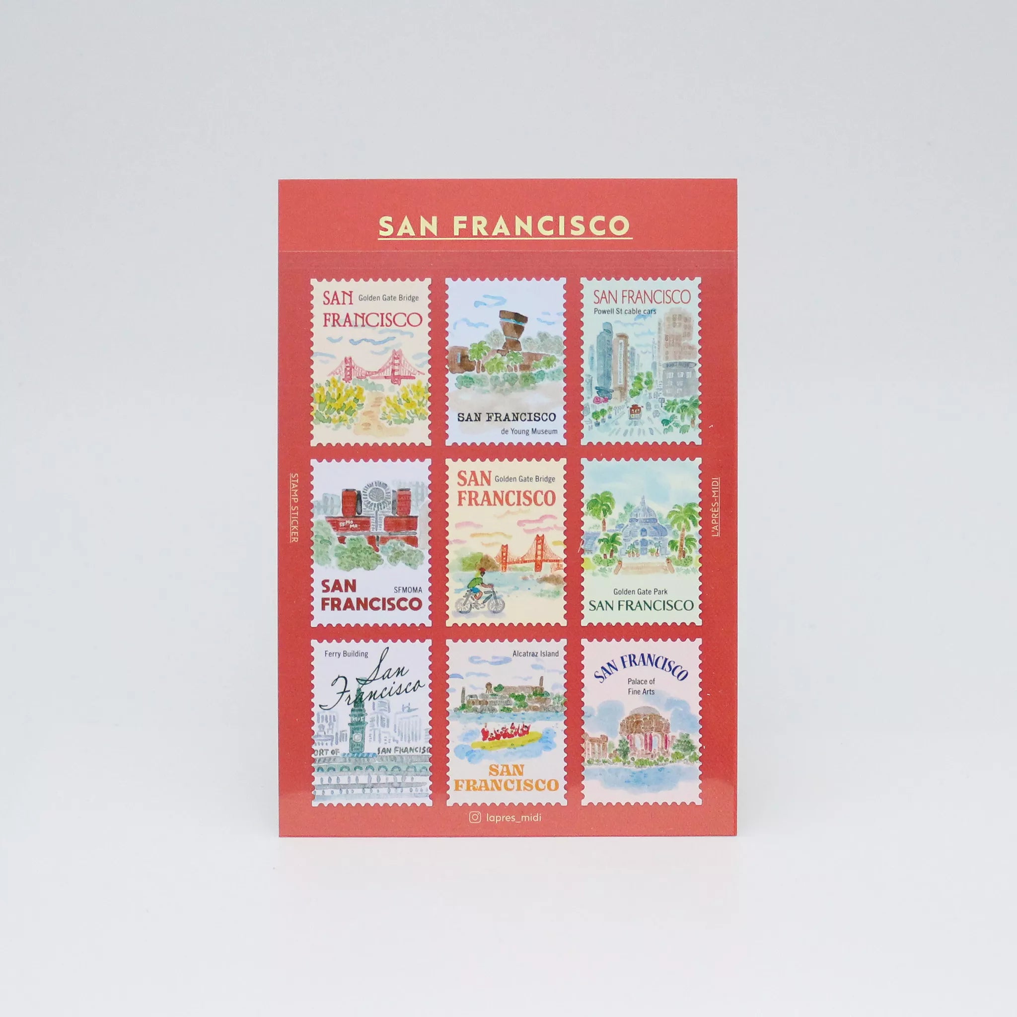 L'après-midi Postage Stamp Sticker San Francisco 1