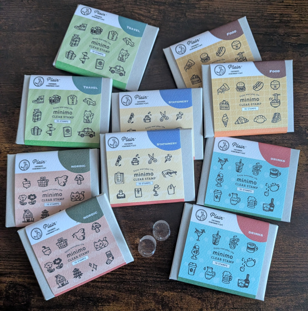 minimo Clear Stamp Set - Mini Acrylic Stamp. Food