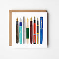 Vintage Pens Greetings Card. Blank Inside