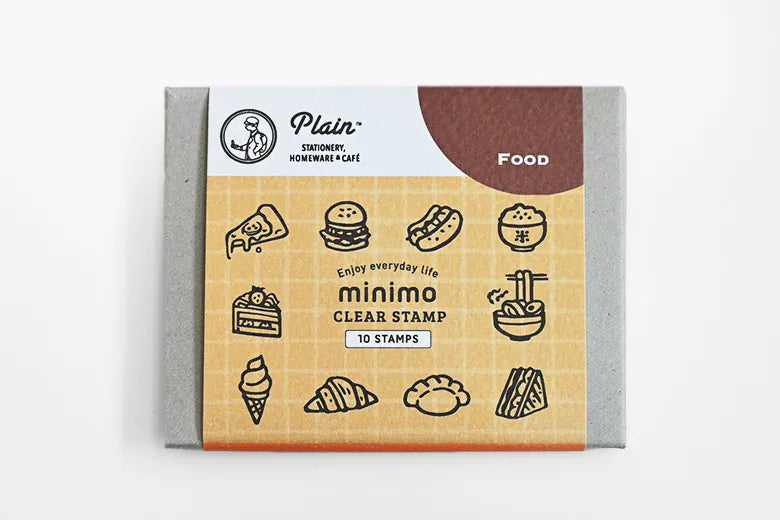 minimo Clear Stamp Set - Mini Acrylic Stamp. Food