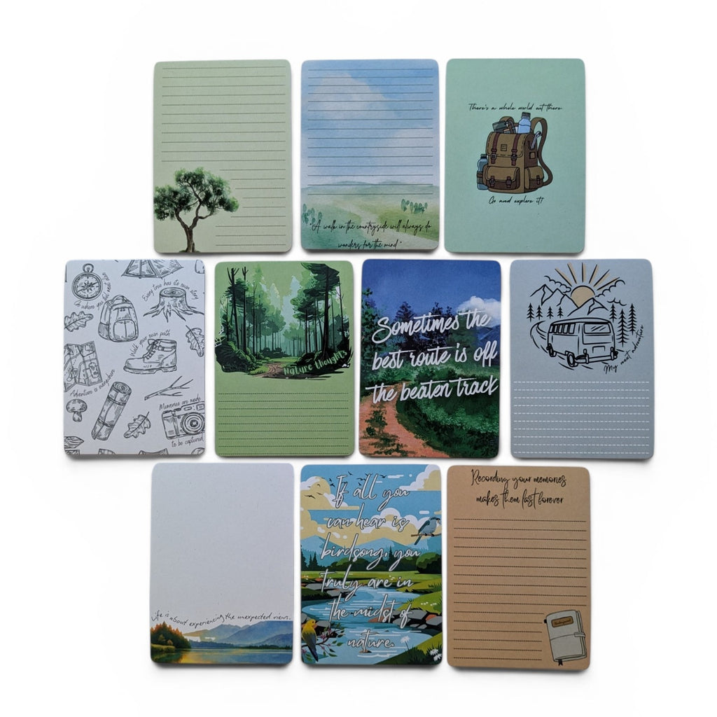 Set of 10 'Ramble and Rest' Journal Cards. By Craft and Journal